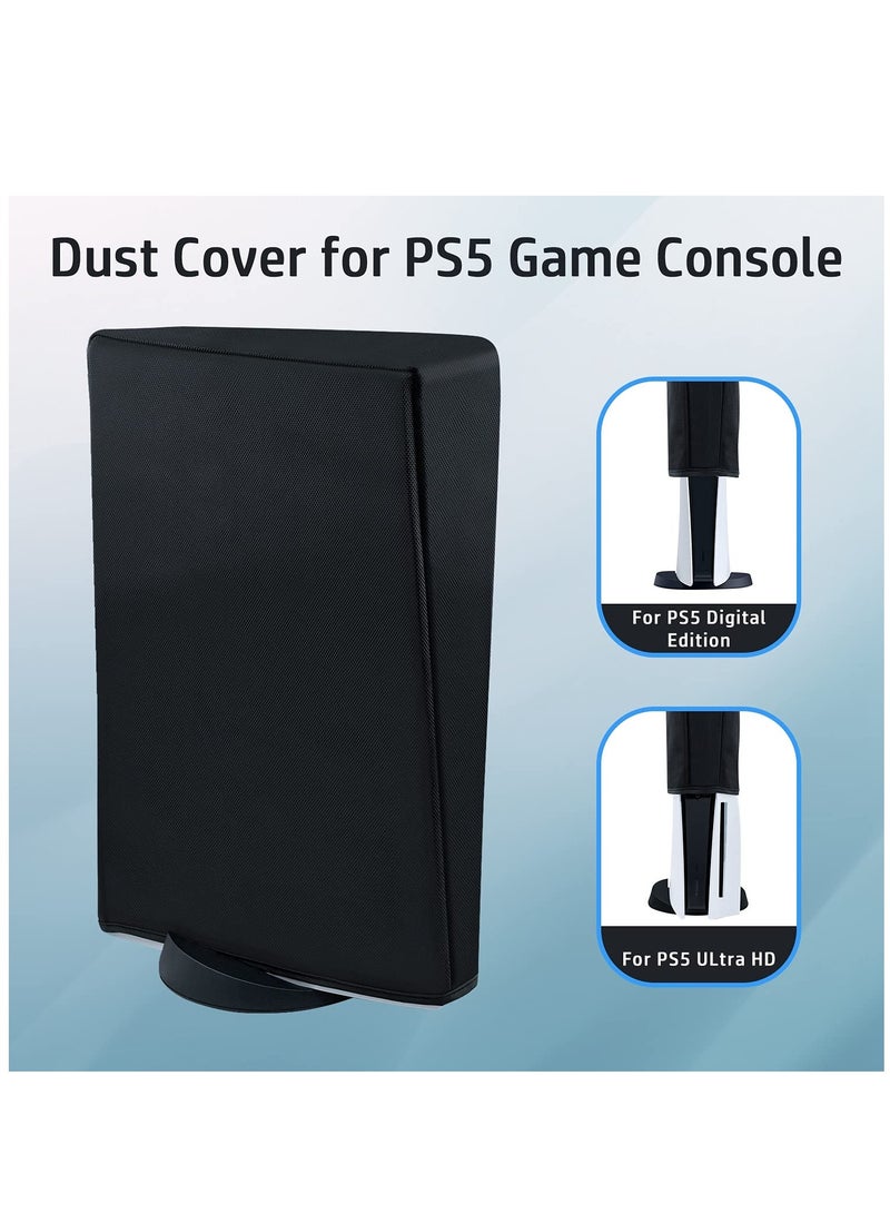 Dust Cover For PS5 Dustproof Cover Precision Cut Protective Case Anti Scratch Waterproof Cover Sleeve For Playstation 5 Console Digital Edition and Ultra HD Edition (Not for PS5 Slim) - Black  - Image 2