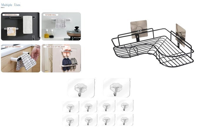 SELFADHESIVE METAL BATHROOM CORNER RACK STORAGE SHELVES BATHROOM STORAGE RACK CORNER BATHROOM CORNER SHELF ORGANIZER STORAGE BATHROOM SHELFSHELVES CORNER