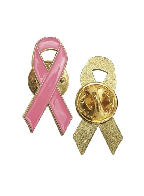 دبابيس ياقة للتوعية بسرطان الثدي مع شعار شريط الأمل