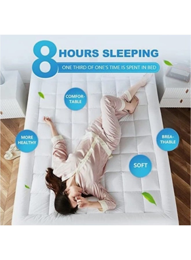 Dibaj Soft Microfiber Mattress Topper 14cm Thick with Deep 35cm Skirt – 180×200cm Large Bed Pad for Comfort, Stability, and Mattress Protection - Image 5
