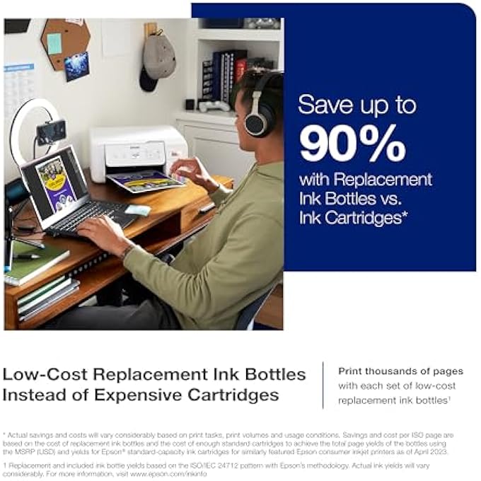 ECOTANK WIRELESS COLOR ALL IN ONE CARTRIDGE FREE SUPERTANK PRINTER WITH SCAN AND COPY THE IDEAL BASIC HOME PRINTER WHITE, ET-2800 WHITE, MEDIUM - Image 2