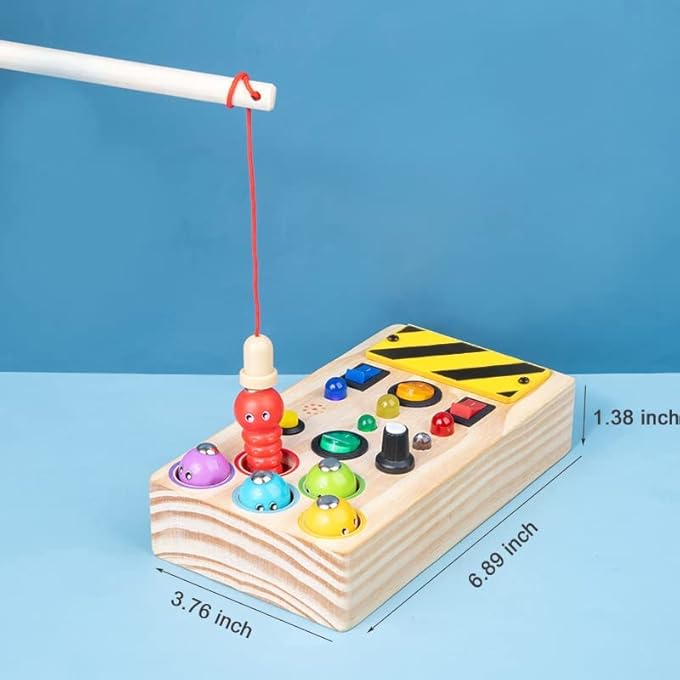 MONTESSORI BUSY BOARD LED LIGHT WITH BUTTONS WOODEN ACCESSORY TOY FOR EDUCATIONAL ACTIVITIES LEARNING GAMES - Image 2