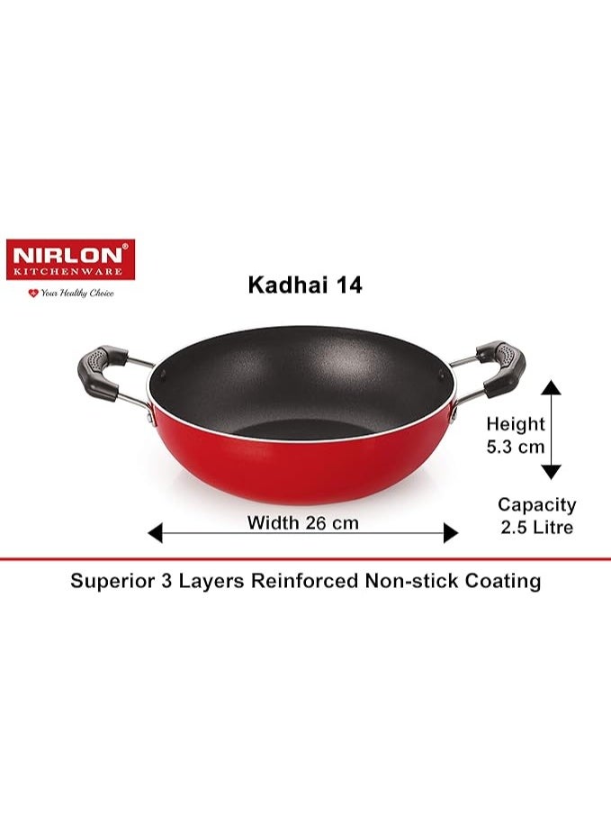 Nirlon Nonstick Coating Aluminium Heat Resistance Cookware Gift Set for with Bakelite Handle for Superior Grip (1 Concave Tawa 27.5cm /1 Kadhai 2.5 LTR/1 Grill Pan 24.5cm/1 Casserole 3.1 LTR) - Image 5