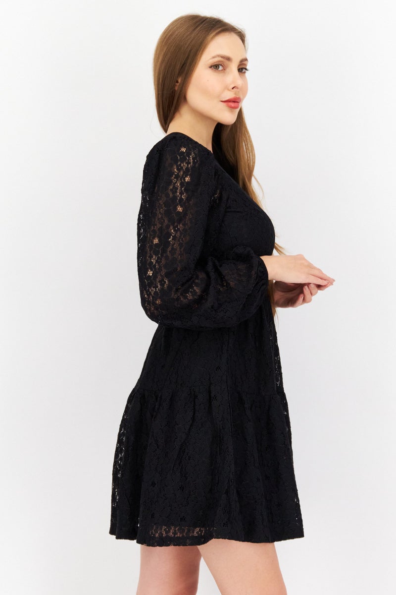 NA-KD Women Textured Mini Dress,  Black - Image 4