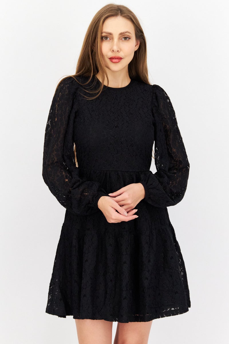 NA-KD Women Textured Mini Dress,  Black - Image 1