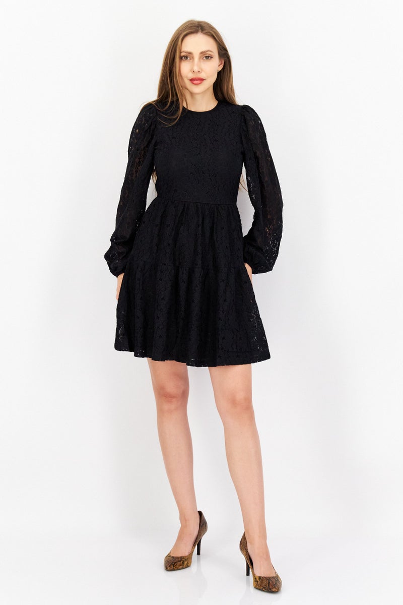 NA-KD Women Textured Mini Dress,  Black - Image 2