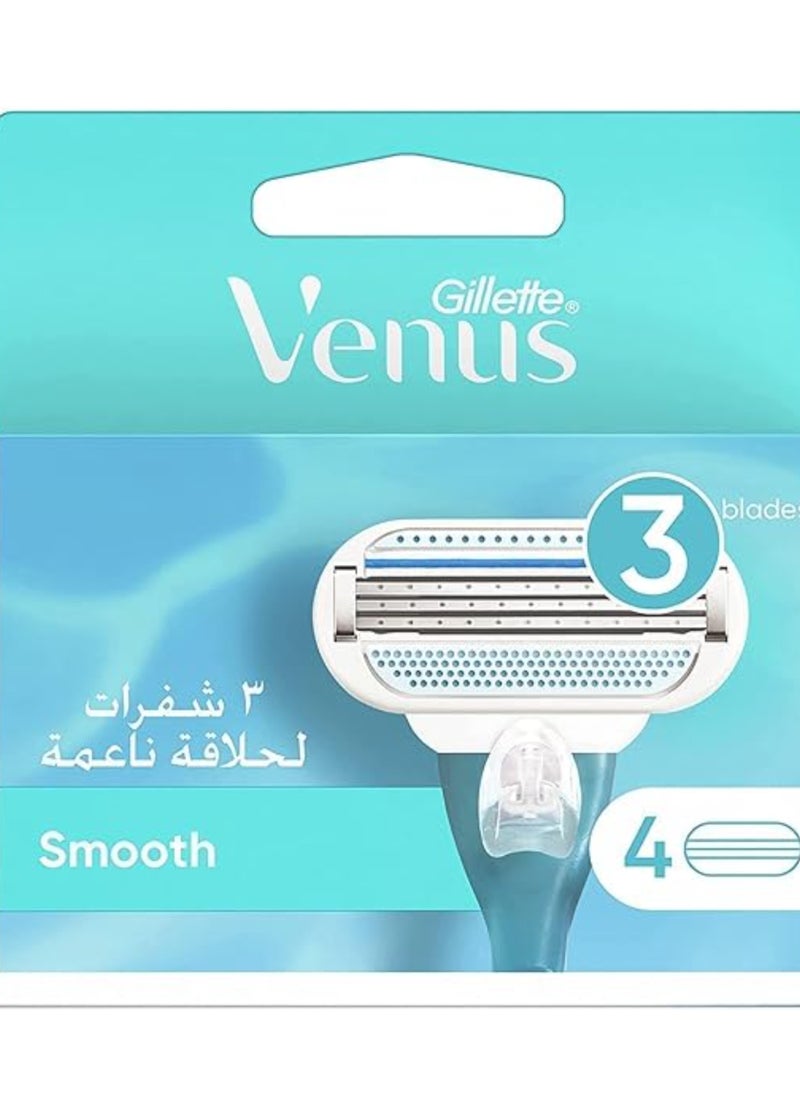 جيليت - جيليت فينوس شفرات حلاقة سموث سينستيف للسيدات - 4 قطع - Image 1