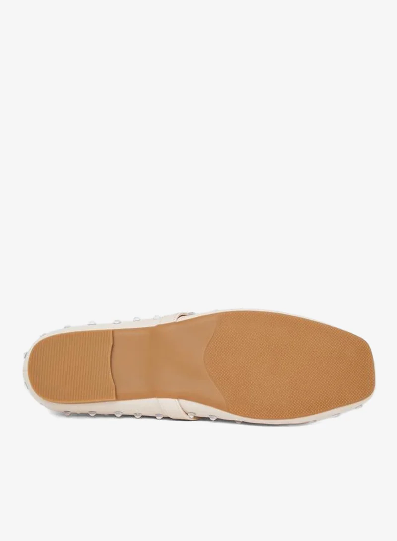 Styli  Styli Nude Embellished Buckle Ballerina Shoes for Women | Best Price UAE