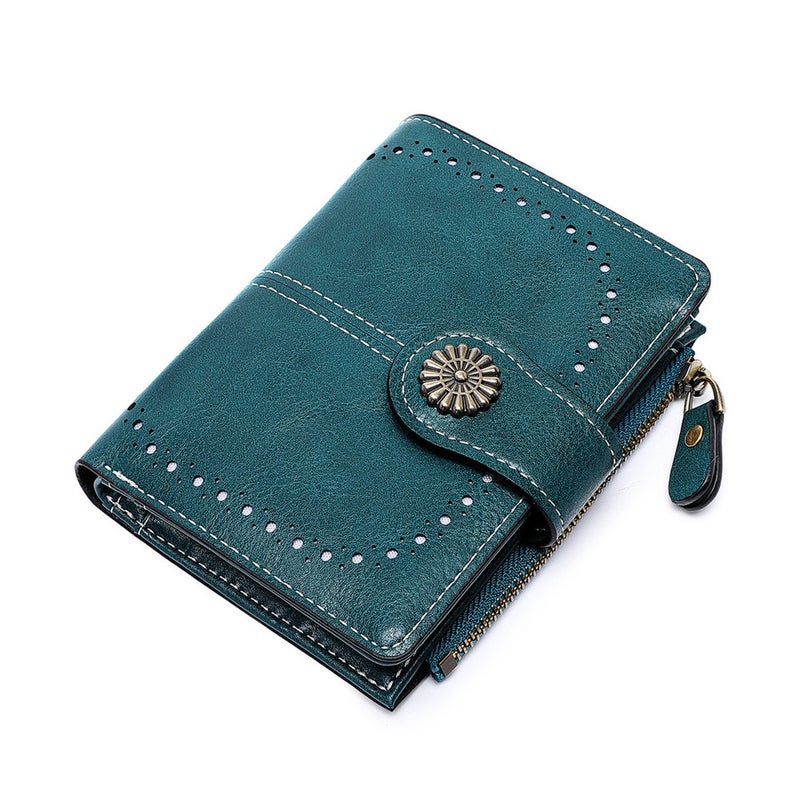 Multifunctional Solid Color PU Leather Wallet, RFID Blocking Design Portable Daily Storage Purse for Cards Cash Coin Business Use - Image 1