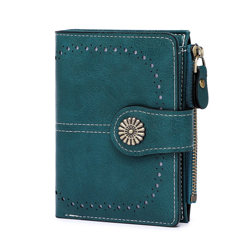 Multifunctional Solid Color PU Leather Wallet, RFID Blocking Design Portable Daily Storage Purse for Cards Cash Coin Business Use - Image 2