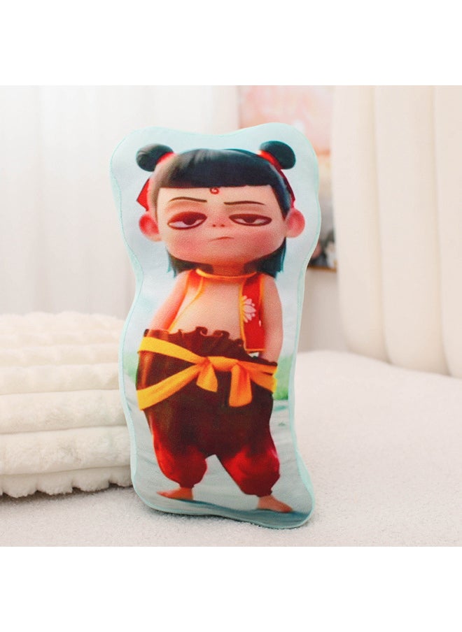 Ne Zha 2 Pillow Ao Bing Magic Child Sea Dragon King Ao Guang Ao Leap Living Room Sofa Pillow Bedroom Bedside Cushion-Color:Long-arrogant Nezha 18*36*15cm/0.25kg-Height:-cm  - Image 1