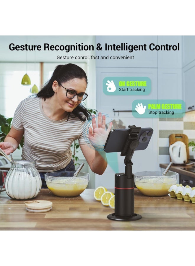 SUNEX P02 Auto Face Tracking Phone Holder, 360° Rotating Smart Shooting Stand with Remote & Gesture Control, No App Required - Image 4