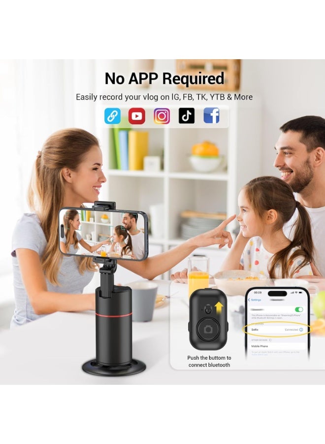 SUNEX P02 Auto Face Tracking Phone Holder, 360° Rotating Smart Shooting Stand with Remote & Gesture Control, No App Required - Image 3