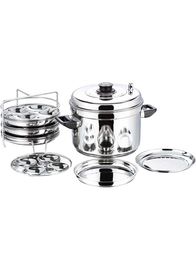 VINOD Stainless Steel Steamer Cooker Set, 8 Plates | Multi-Purpose Pot & Steamer | Induction & Gas Base - Image 1