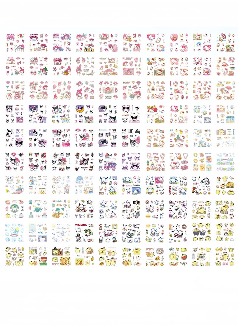 100-Piece Anime Girl Stickers - Sanrio Stickers Kit, Vinyl Cartoon Aesthetic Decorative Sticker Set, Ideal for Scrapbooking, Journaling, Laptops, and Room Decoration - Image 3