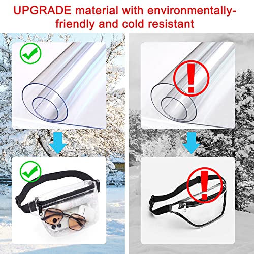 TINYAT Small Clear Fanny Pack Stadium Approved for Women,TINYAT Clear Belt Bag for Waterproof Mini Waist Pack for Concerts, Sports - Image 3