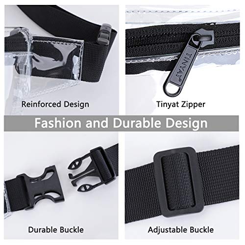 TINYAT Small Clear Fanny Pack Stadium Approved for Women,TINYAT Clear Belt Bag for Waterproof Mini Waist Pack for Concerts, Sports - Image 5