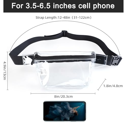 TINYAT Small Clear Fanny Pack Stadium Approved for Women,TINYAT Clear Belt Bag for Waterproof Mini Waist Pack for Concerts, Sports - Image 4