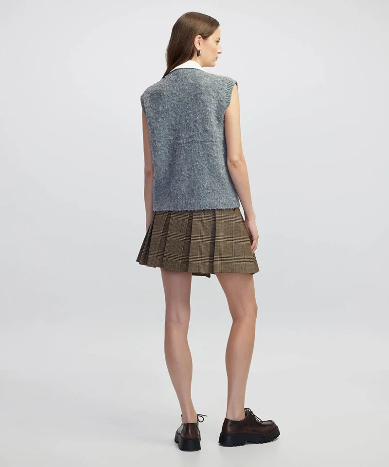 Ipekyol  Embellished Vest with Contrast Collar for Women | Best Price UAE