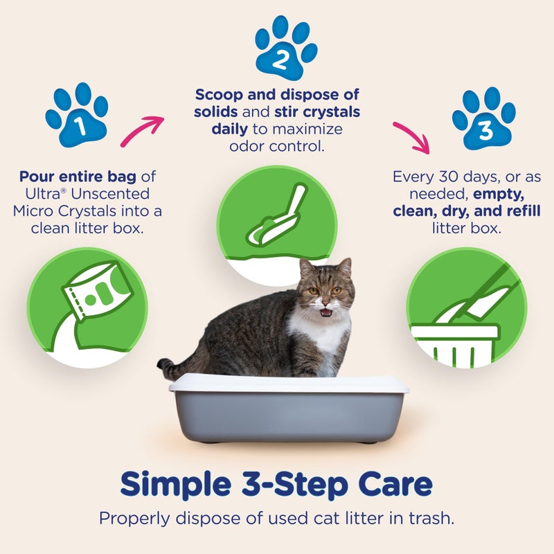 Ultra Micro Crystals Premium Cat Litter - 99.9% Dust Free, Soft on Paws, Fragrance Free - 15 Lbs. Total (3pk of 5 Lbs.) - Image 5