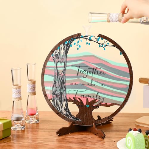 Anglechic Wedding Unity Sand Blended Family Sand Ceremony Kit Set Rustic Wedding Unity Ceremony Decorations for Bridal Shower Party Reception - Image 1