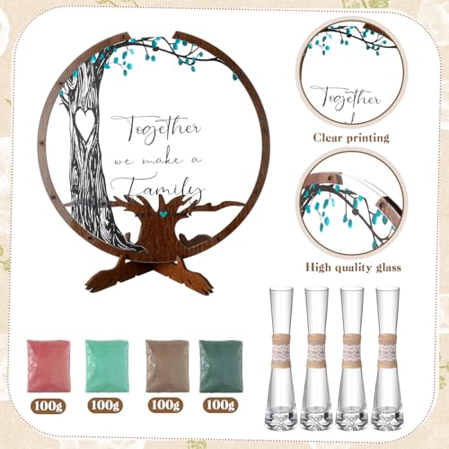 Anglechic Wedding Unity Sand Blended Family Sand Ceremony Kit Set Rustic Wedding Unity Ceremony Decorations for Bridal Shower Party Reception - Image 3