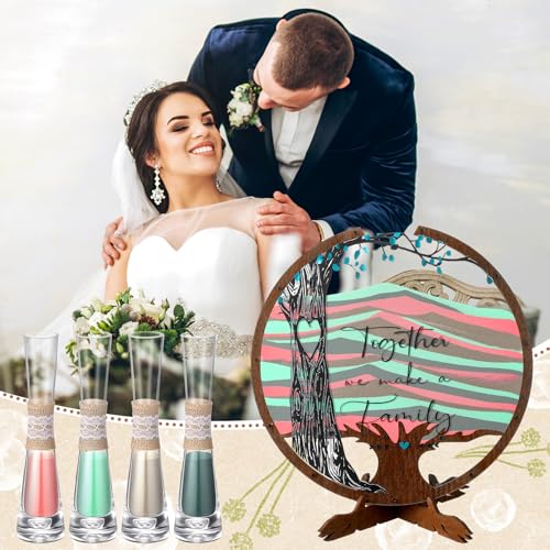 Anglechic Wedding Unity Sand Blended Family Sand Ceremony Kit Set Rustic Wedding Unity Ceremony Decorations for Bridal Shower Party Reception - Image 2