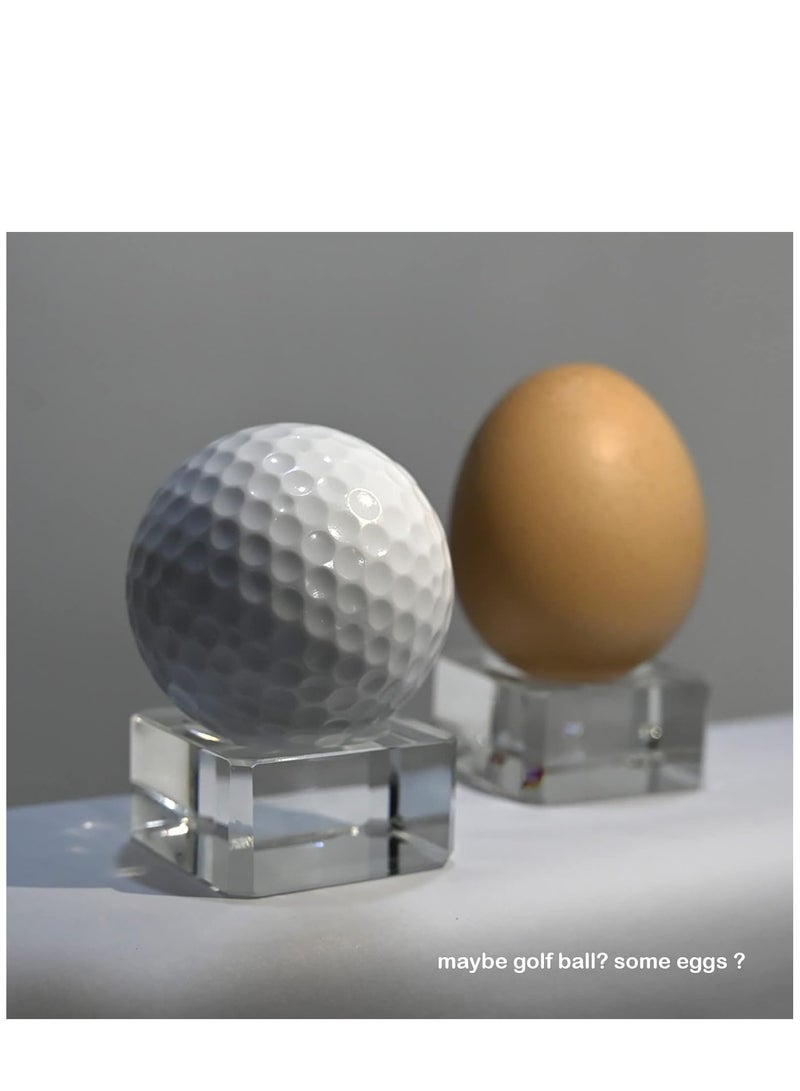 KASTWAVE 2 Pack Square Clear Crystal Sphere Holder Ball Stand for Display 40 mm to 90 mm Crystal Balls Golf Ball Marbles - Image 3