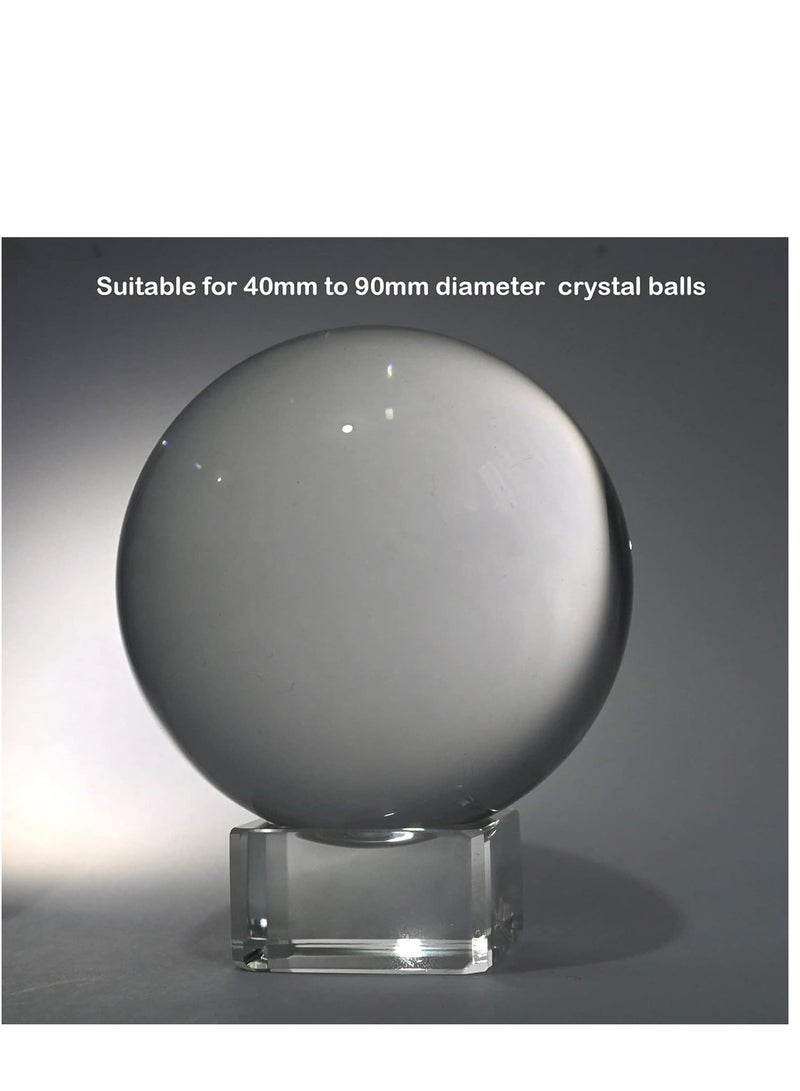 KASTWAVE 2 Pack Square Clear Crystal Sphere Holder Ball Stand for Display 40 mm to 90 mm Crystal Balls Golf Ball Marbles - Image 2
