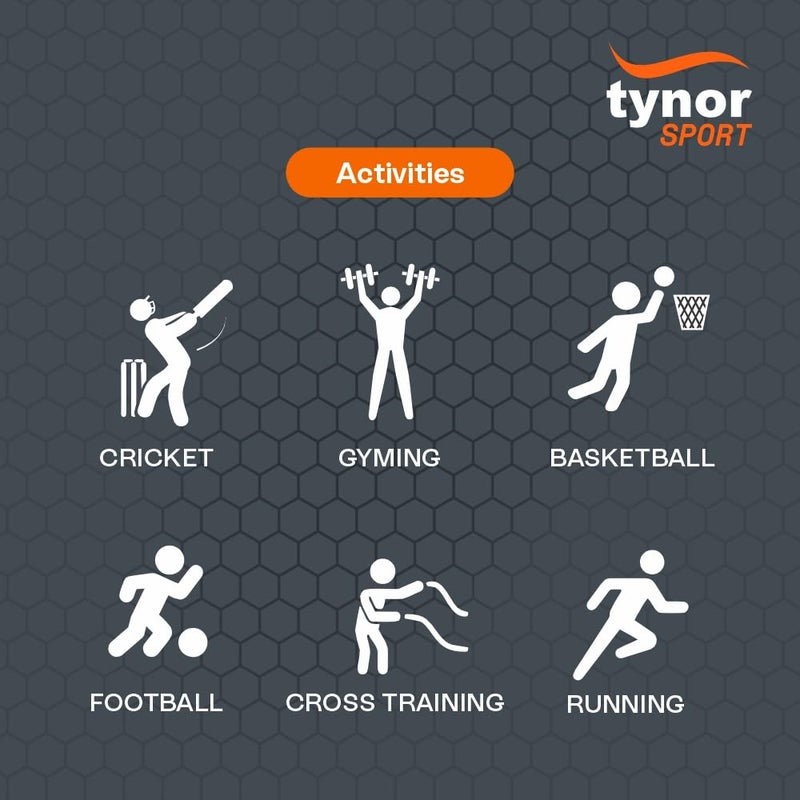 Tynor دعم الساق والكاحل نيو، أسود وبرتقالي، عالمي، 1 وحدة - Image 3