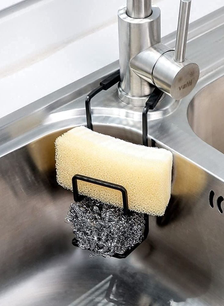 Y&D Sink Sponge Holder, Faucet Rack Shower Tray, Kitchen and Bathroom Metal Organizer Hanging Fix Around Faucet(Set of 2)  - Image 1