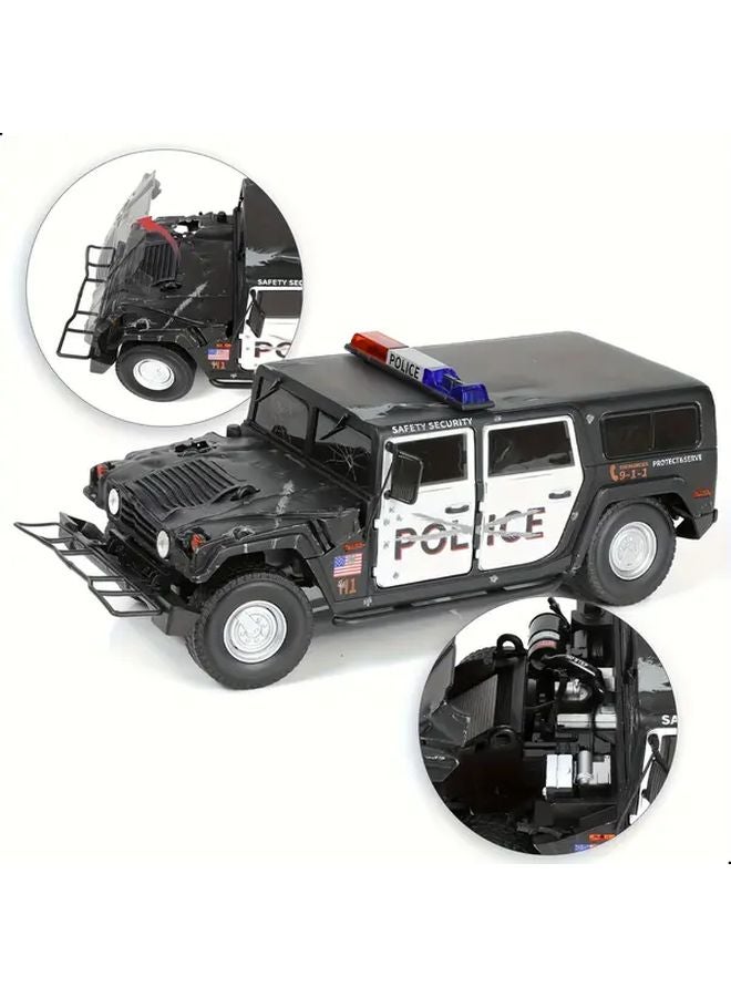 1 18 Scale Metal Police Car Model Battle Damaged Collectible - Image 4