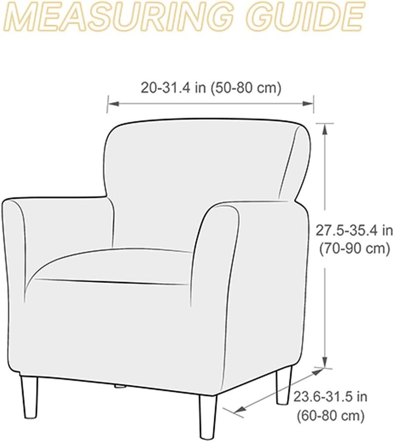 SONNACH Stretch Chair Covers with Arms 1-Piece Banquet Armchair Slipcover Velvet Mid Century Modern Armchair Slipcover Anti-Slip Furniture Protector for Living Room Friendly for Kids Pets (Beige) - Image 3