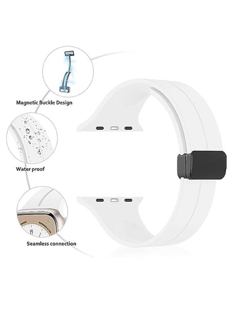 Apple Watch Band 49mm 45mm 44mm 42mm Watch Strap Band Waterproof Band With Buckle - White - Image 2