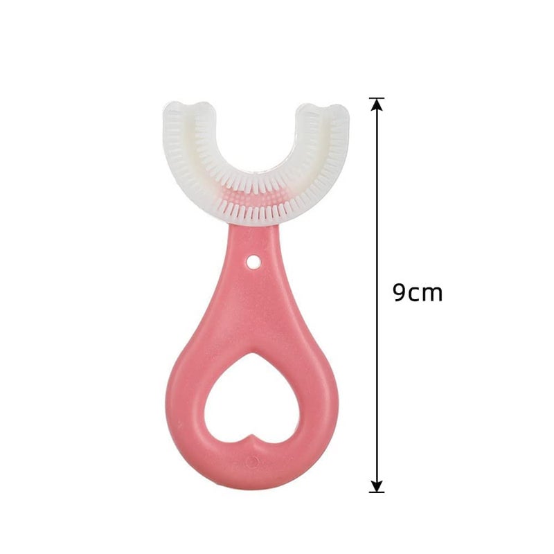 WOLTAX U Shaped Toothbrush for Kids Manual Whitening Toothbrush Silicone Brush Head for Kids Children Infant Toothbrush For 2-6 Years Mouth-Cleaning (Multicolor, Pack of 2) - Image 2