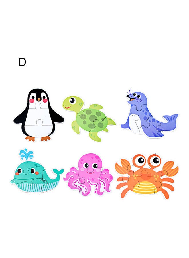 NIBEMINENT 6-Piece Cartoon Animal Puzzles