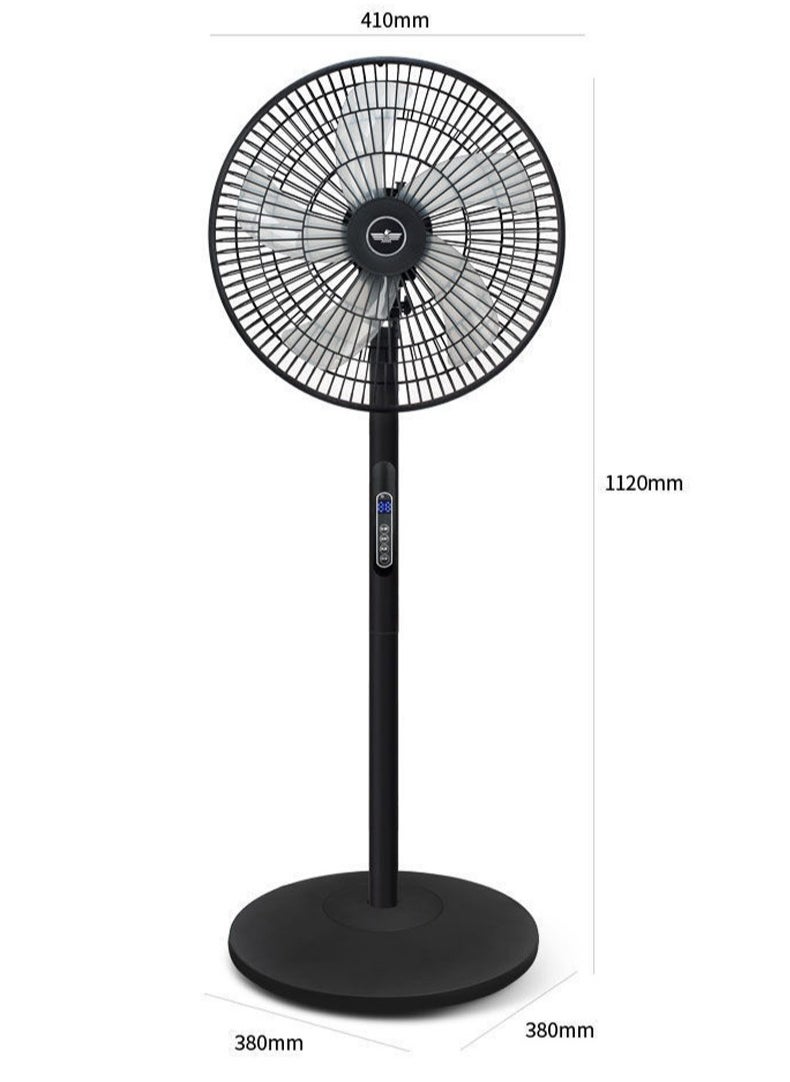 Generic - Oscillating Standing Fan with Remote Control Timer 8 Speeds Adjustable Pedestal Fans 16 Inch Quiet Portable Floor Fan for Bedroom Living Room Home and Office (Black) - Image 1