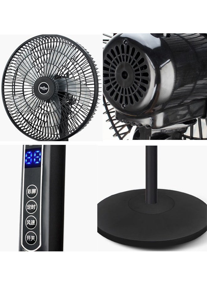 Generic - Oscillating Standing Fan with Remote Control Timer 8 Speeds Adjustable Pedestal Fans 16 Inch Quiet Portable Floor Fan for Bedroom Living Room Home and Office (Black) - Image 1