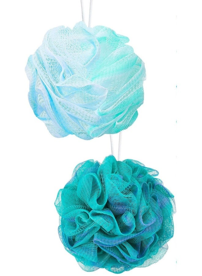 2 Pack Loofah Bath Sponge, Bath Sponge Soft Mesh Shower Puff Loofah for Men, Exfoliating Body Scrubber for Women, Shower Accessories - Image 1