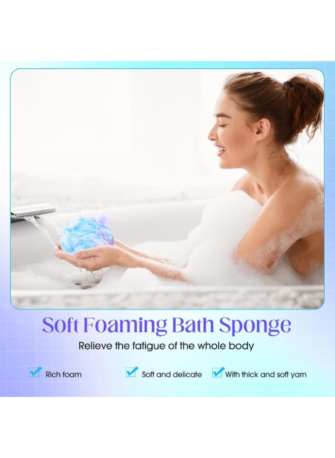 2 Pack Loofah Bath Sponge, Bath Sponge Soft Mesh Shower Puff Loofah for Men, Exfoliating Body Scrubber for Women, Shower Accessories - Image 4