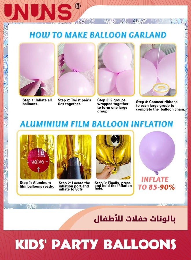 UNUNS Frozen Birthday Party Supplies,68Pcs Frozen Party Balloons Decorations,Girls Princess Happy Birthday Decoration,Frozen Backdrop Snowflake Balloon Garland Arch Kit,Theme Party Frozen Banner Balloons - Image 4
