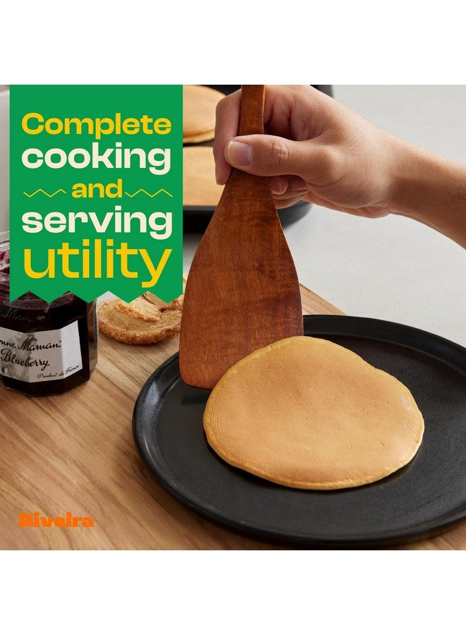 Riveira's 9-Piece Dark Brown Kitchen Essentials Wooden Cooking Utensils Set - Complete Kitchen Utensils Set for Gourmet Results - Image 3