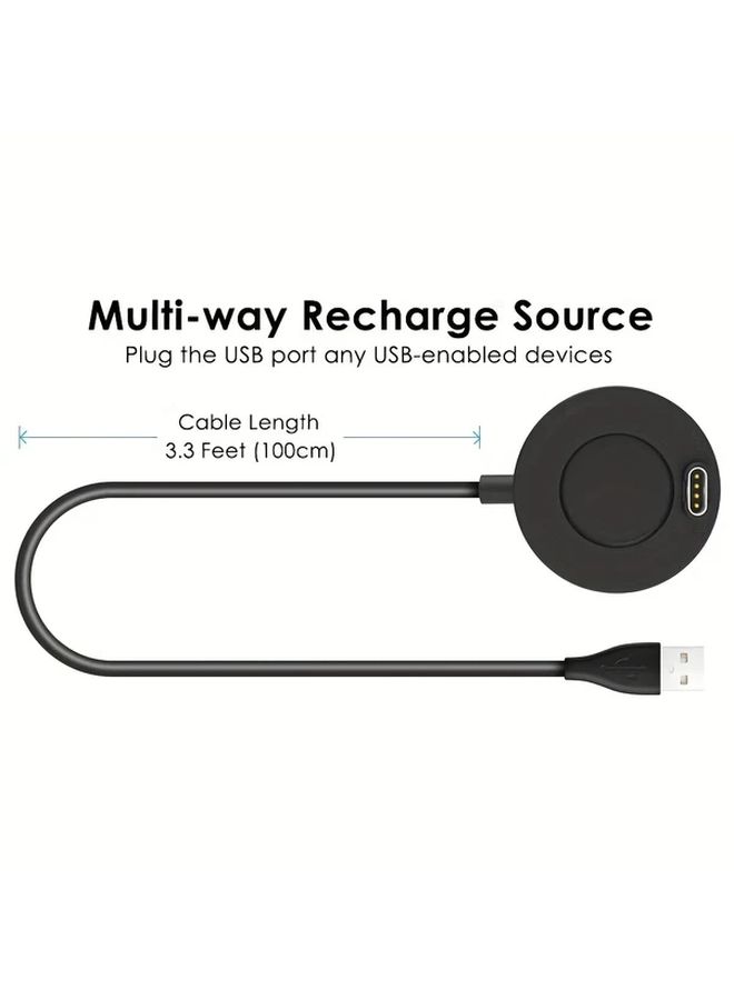 Compact Round Multi Port Fast Charging Dock For Smartwatch With Black Cable - Image 4