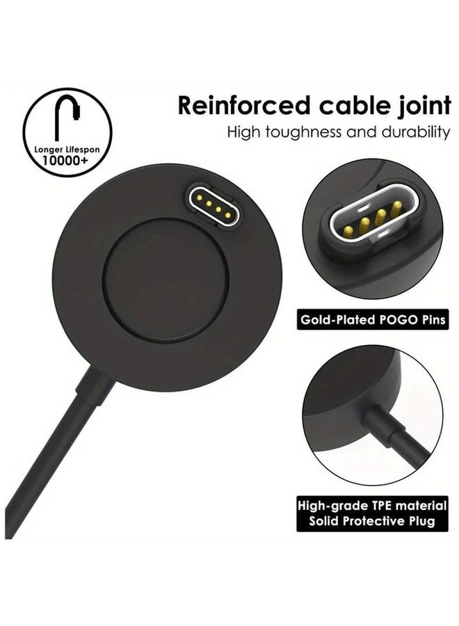 Compact Round Multi Port Fast Charging Dock For Smartwatch With Black Cable - Image 2