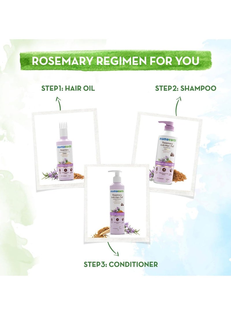 Mama Earth Rosemary Anti-Hair Fall Shampoo with Rosemary & Methi Dana for Reducing Hair Loss & Breakage | Gives up to 94% Stronger Hair | Up to 93% Less Hair Fall |Sulphate Free Shampoo |For Men and Women | 600 ml - Image 5