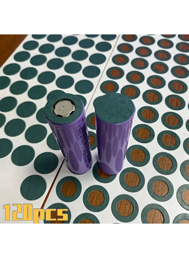 Self Adhesive 18650 Battery Insulation Pads and Rings 120pcs Li Ion Cells Gasket Kit - Image 1