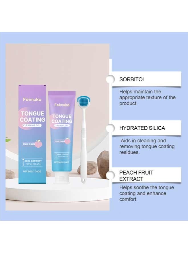 Feimuko Tongue Cleaner Gel – Fresh Breath Oral Care Gel for Bad Breath & Halitosis, Tongue Scraper Gel for Daily Oral Hygiene - Image 2