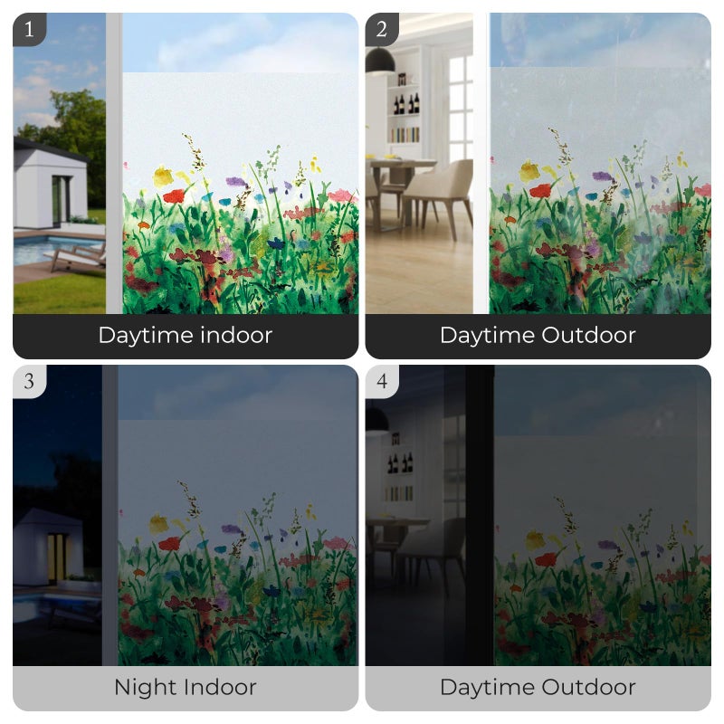 ADD.HERES Window Privacy Film,Colorful Floral Window Stickers,Removable DIY Bouquet Static Clings, Decals for Home School Office Party Supplies,Colorful Flower Fieldï¼Œ17.5 x 78.7 in - Image 5