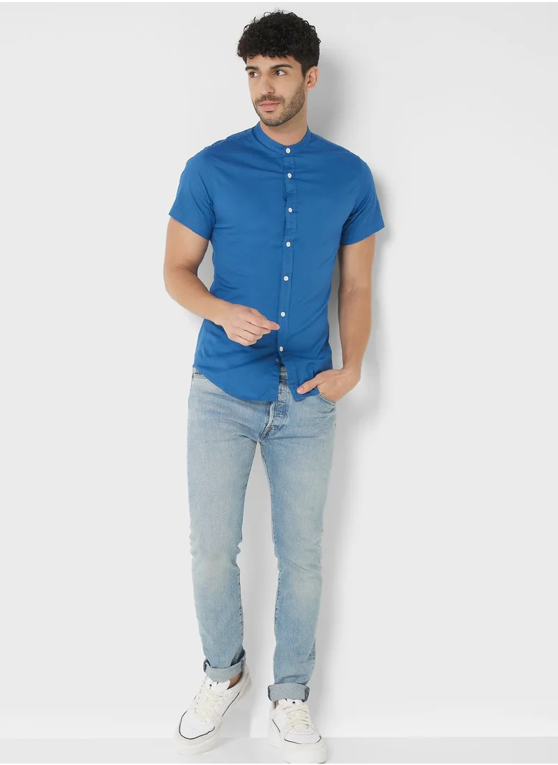 Seventy Five Skinny Fit Half Sleeve Shirt