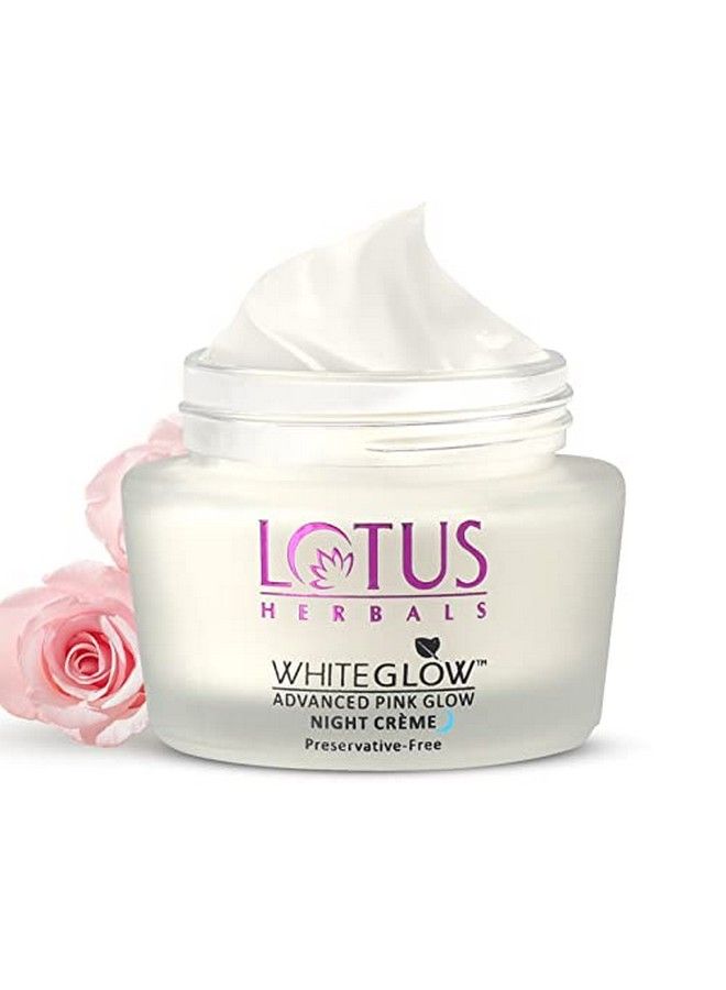 LOTUS HERBALS Whiteglow Advanced Pink Glow Night Cream ; Intense Hydration ; Preservative Free ; For All Skin Types ; 50G  - Image 1